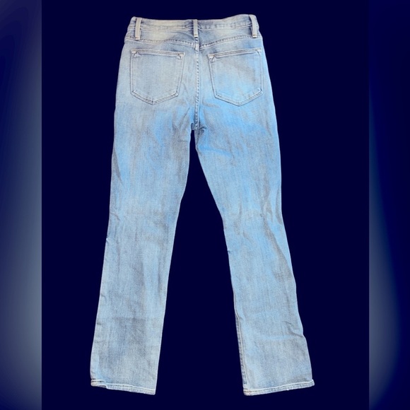 Frame Le High Straight Jeffrey Jean distressed ripped light wash size 25 preppy - Picture 4 of 12